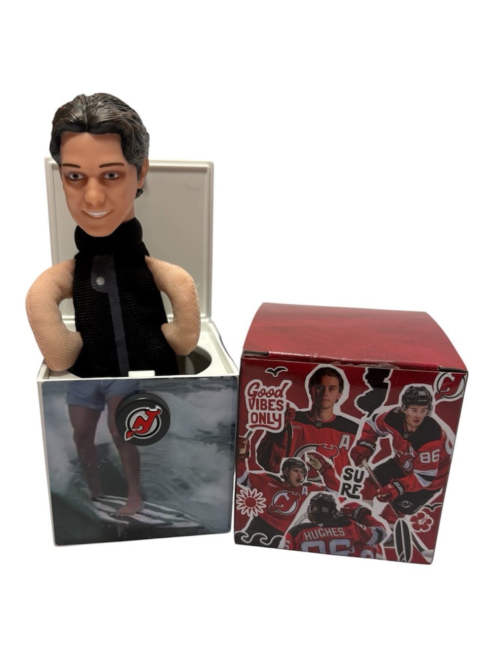 Jack Hughes NJ Devils Bobblehead Pop-Up Olympian NHL EC3
